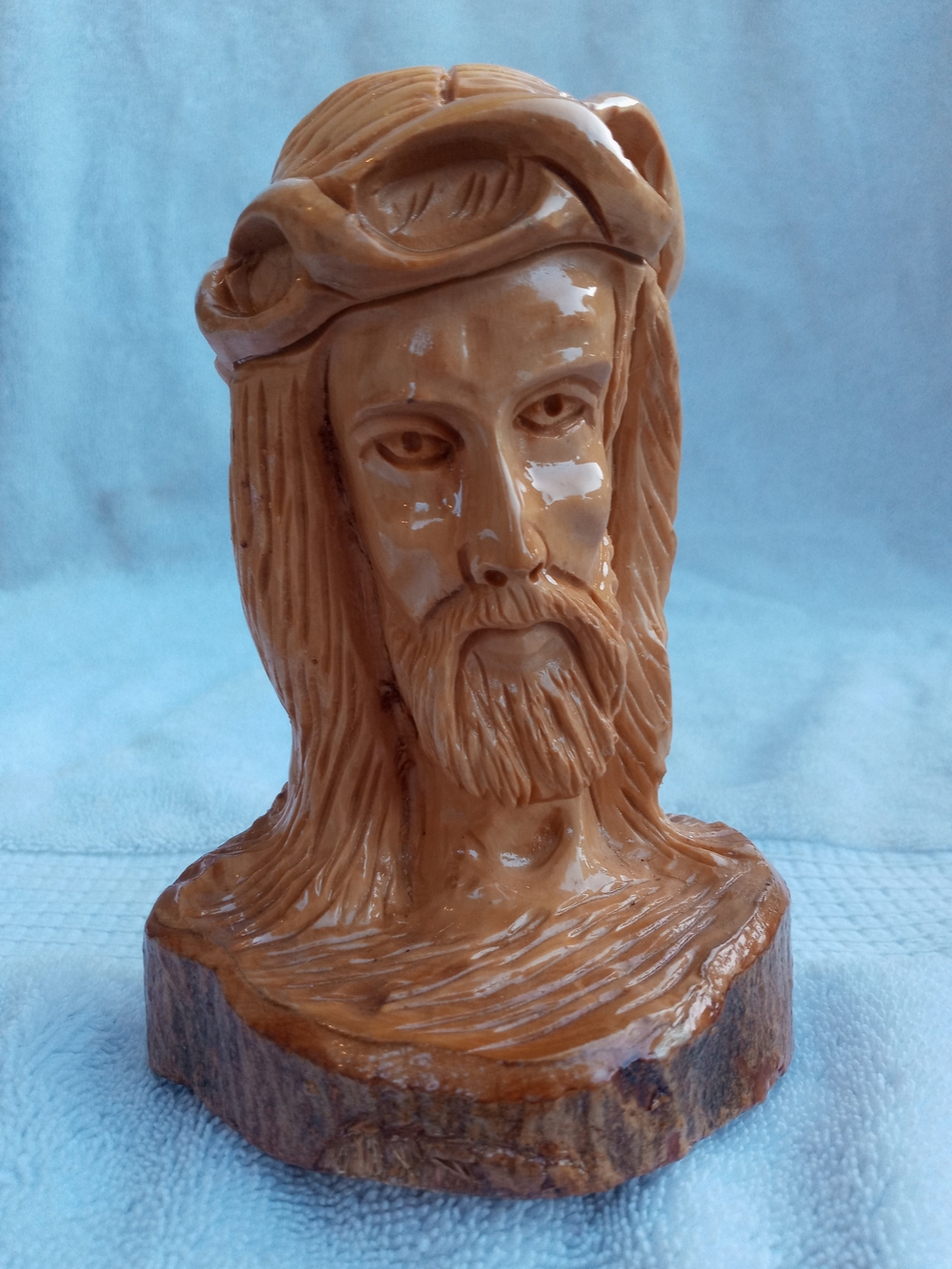 Holy Land Made in Israel 5" Hand Carved Jesus Wood Bust
